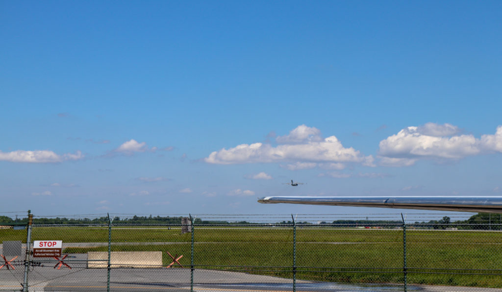 picture of airplane departing at dover air force base